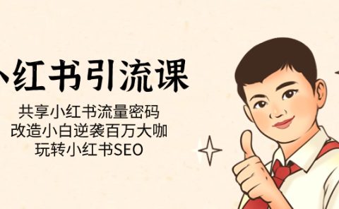 小红书引流课「共享小红书流量密码 改造小白逆袭百万大咖 玩转小红书SEO」