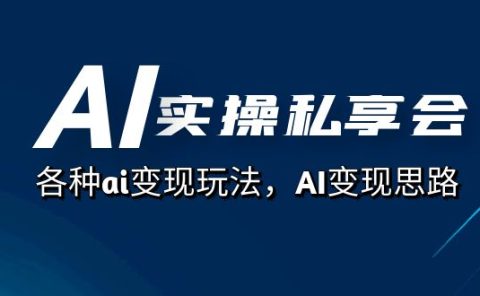 AI实操私享会，各种ai变现玩法，AI变现思路（67节课）