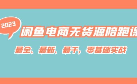 闲鱼电商无货源陪跑课，最全、最新、最干，零基础实战！