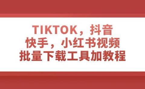 TIKTOK，抖音，快手，小红书视频批量下载工具加教程