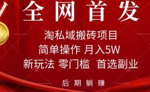 淘私域搬砖项目，利用信息差月入5W，每天无脑操作1小时，后期躺赚