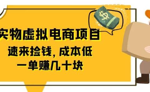 东哲日记：全网首创实物虚拟电商项目，速来捡钱，成本低，一单赚几十块！
