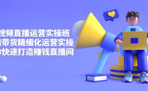 短视频直播运营实操班，直播带货精细化运营实操，教你快速打造赚钱直播间