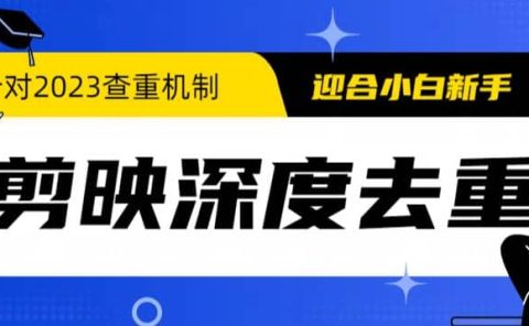 2023年6月最新电脑版剪映深度去重方法，针对最新查重机制的剪辑去重