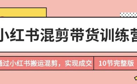 小红书混剪带货训练营,通过小红书搬运混剪,实现成交(10节课完结版)