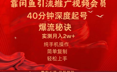 闲鱼暴力引流推广视频会员，能做到日入2W+，操作简单