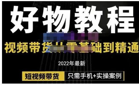 锅锅老师好物分享课程：短视频带货从零基础到精通，只需手机+实操