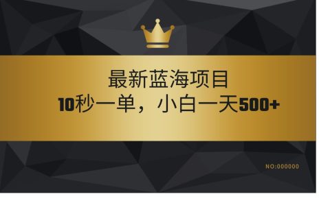 最新蓝海项目，视频审核玩法，10秒一单，不限时间，不限单量，新手小白一天500+