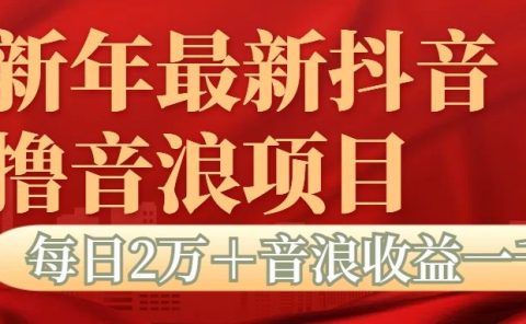 抖音音浪掘金项目每日2万＋音浪高收益1000＋