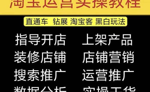 2023淘宝开店教程0基础到高级全套视频网店电商运营培训教学课程（2月更新）