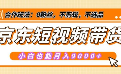【揭秘】京东短视频带货，小白也能月入9000+（附详细教程）
