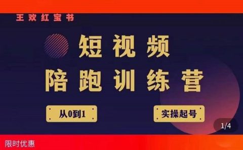 王欢红宝书短视频培训营，从认知、起号、实操、运营，适合新人起步