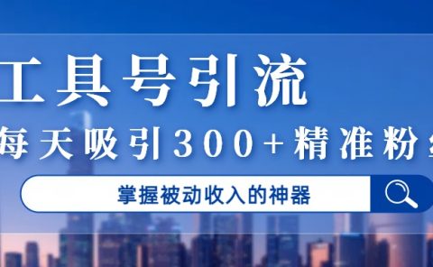 工具号引流,掌握被动收入的神器,每天吸引300+精准粉丝