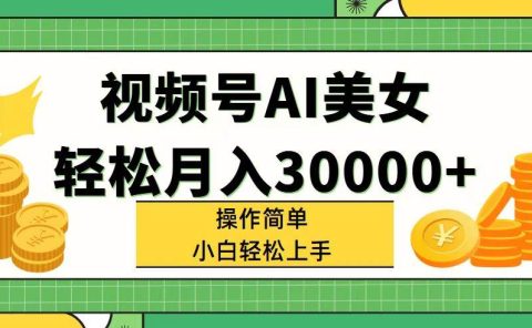 视频号AI美女，轻松月入30000+,操作简单小白也能轻松上手