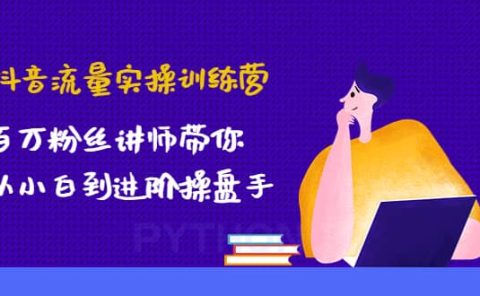 抖音流量实操训练营：百万粉丝讲师带你从小白到进阶操盘手