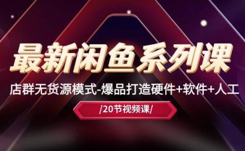 最新闲鱼系列课，店群无货源模式-爆品打造硬件+软件+人工（20节课）