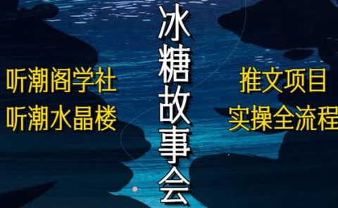 抖音冰糖故事会项目实操，小说推文项目实操全流程，简单粗暴