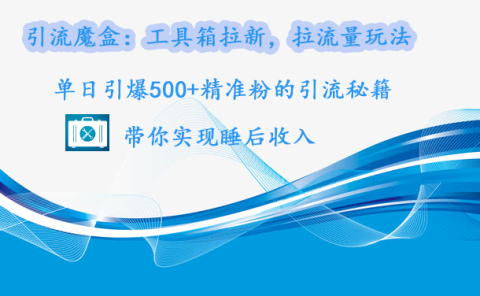 引流魔盒:工具箱拉新,拉流量玩法,单日引爆500+精准粉的引流秘籍,带你实现睡后收入
