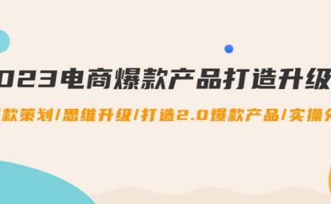 2023电商爆款产品打造升级课:爆款策划/思维升级/打造2.0爆款产品/【推荐】
