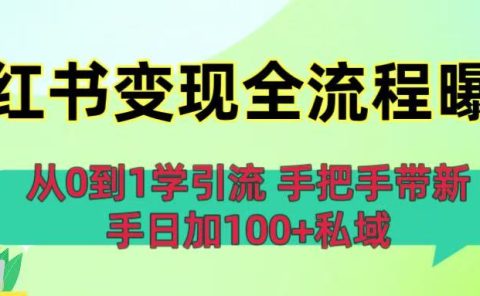 从0到1学引流:小红书变现全流程曝光,手把手带新手日加100+私域