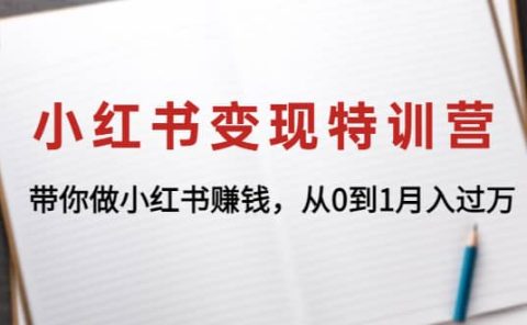 小红书变现特训营：带你做小红书项目