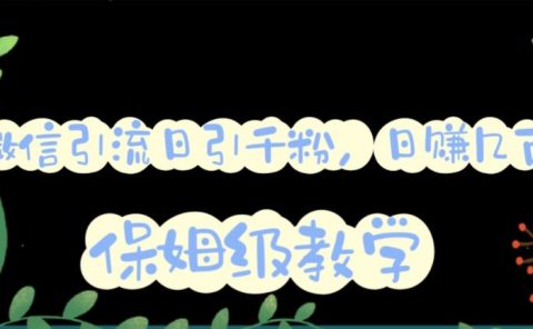 微信互推圈半自动引流方案，矩阵操作日引千人思路【详细视频教程】