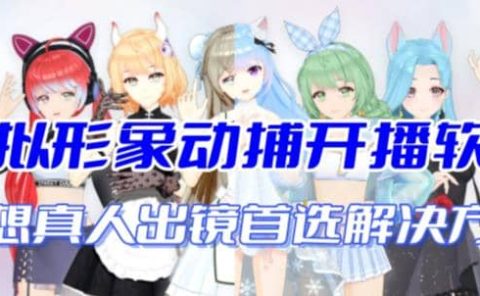 首款AI视频动捕虚拟辅助直播产品【不想真人出镜就用虚拟形象替代】