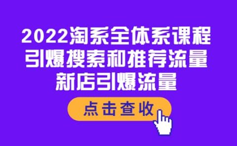 2022淘系全体系课程:引爆搜索和推荐流量,新店引爆流量