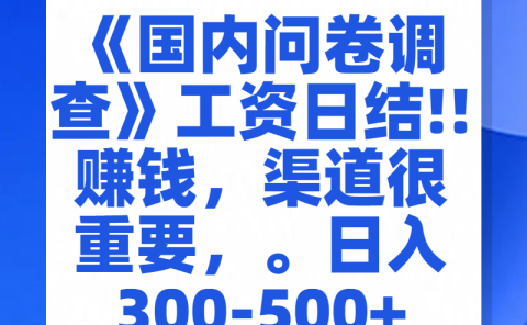 问卷调查答题，一个人在家也可以闷声发大财，小白一天2张，【揭秘】