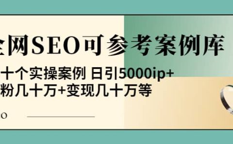 《全网SEO可参考案例库》几十个实操案例