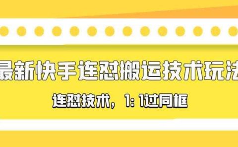 对外收费990的最新快手连怼搬运技术玩法，1:1过同框技术（4月10更新）