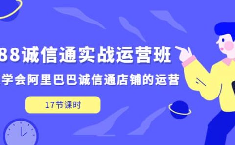 1688诚信通实战运营班，快速学会阿里巴巴诚信通店铺的运营(17节课)