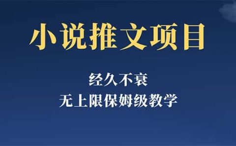 经久不衰的小说推文项目，单号月5-8k，保姆级教程，纯小白都能操作