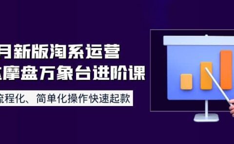 8月新版淘系运营达摩盘万象台进阶课：流程化、简单化操作快速起款