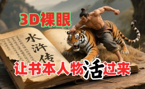 书本人物裸眼3D视频，一条视频收益过千，保姆级教程