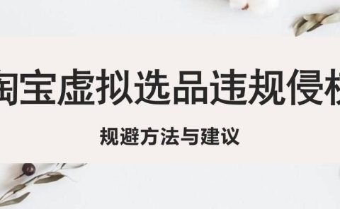 淘宝虚拟违规侵权规避方法与建议，6个部分详细讲解，做虚拟资源必看