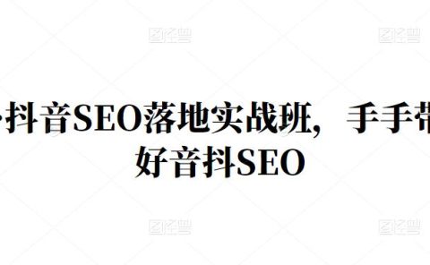 王通·抖音SEO落地实战班，手‬手带你做好音抖‬‬SEO