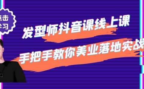 发型师抖音课线上课，手把手教你美业落地实战【41节视频课】