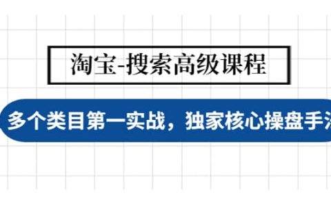 淘宝-搜索高级课程:多个类目第一实战,独家核心操盘手法