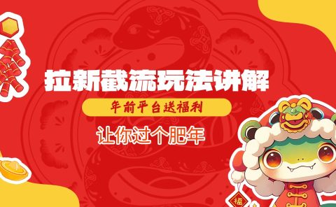 拉新截流玩法讲解，年前平台送福利，让你过个肥年