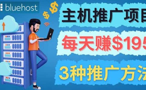 在Youtube推广Bluehost主机赚钱项目,日赚195美元以上