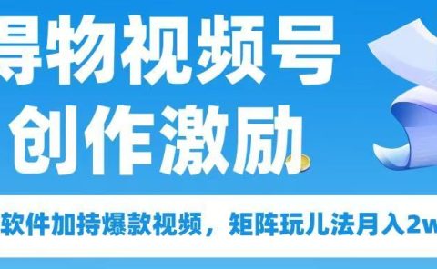 得物视频号创作者激励,去重软件加持爆款视频,矩阵玩儿法月入 2w➕