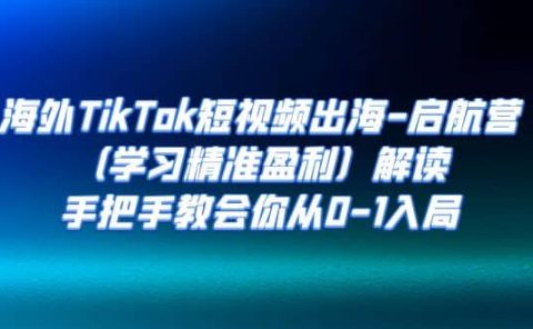 海外TikTok短视频出海-启航营（学习精准盈利）解读，手把手教会你从0-1入局