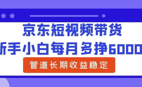 新手小白每月多挣6000+京东短视频带货，可管道长期稳定收益