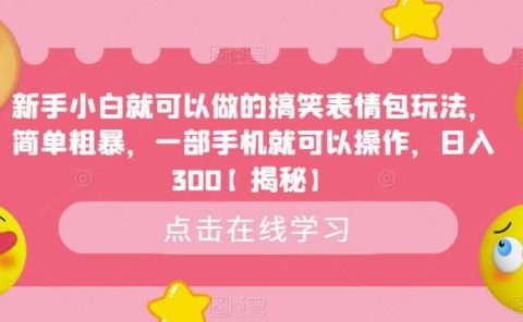 新手小白就可以做的搞笑表情包玩法，简单粗暴，一部手机就可以操作，日入300【揭秘】
