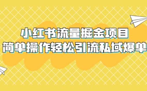 外面收费398小红书流量掘金项目，简单操作轻松引流私域爆单