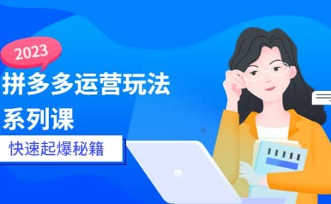 2023拼多多运营-玩法系列课—-快速起爆秘籍【更新-25节课】