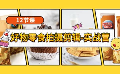 《好物零食拍摄剪辑-实战营》拍摄+剪辑+软件使用全流程（12节课）