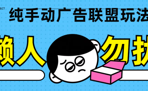 纯手动广告联盟玩法每天300+