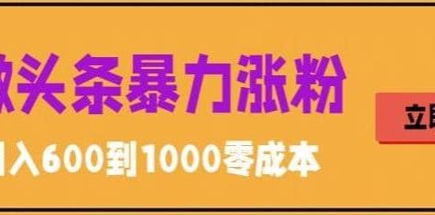 微头条暴力涨粉技巧搬运文案就能涨几万粉丝,简单0成本,日赚600